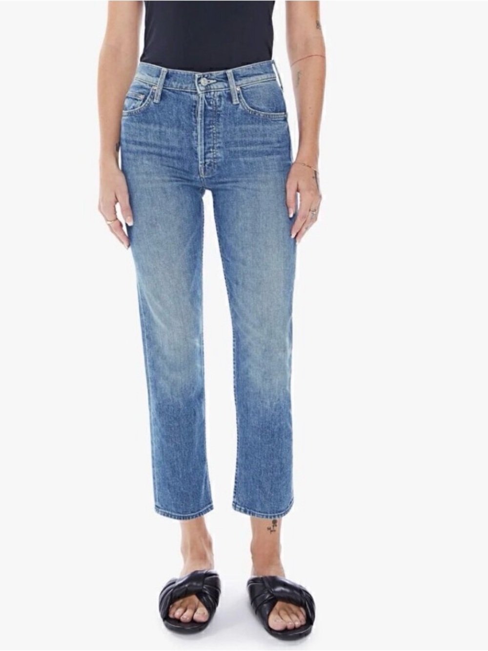 NWT MOTHER Superior The Tomcat Jeans 25 High Rise Straight